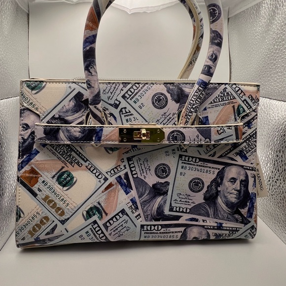 Handbags - Stylish Money Print Handbag